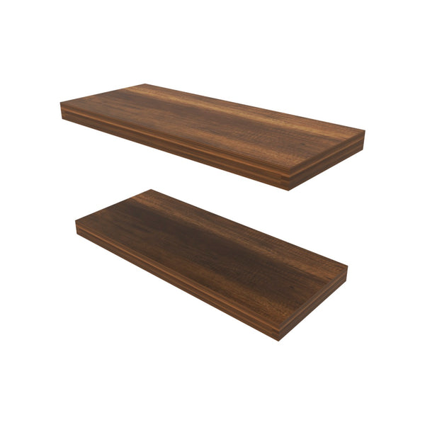 English Elm Walnut Floating Shelf with Concealed Mounting, Classic Walnut Grain Finish for Modern Rustic Display B062P373796