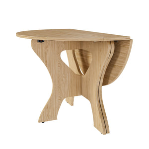 English Elm 43 Inch Foldable Mdf Dining Table with Warm Wood Grain Veneer for Compact Living Ancient Oak W2700P409329