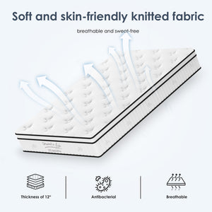 English Elm Twin Hybrid Mattress with Pocketed Coils and Memory Foam for Spinal Support W2889P453412