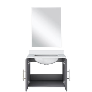 English Elm Dark Grey Single Bath Vanity With Cultured Marble Top, Mirror & Soft-Close Cabinet For Modern Spaces B2731S00742