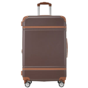 English Elm Hardshell 3 Piece Luggage Set Abs Spinner Suitcase with Tsa Lock Carry on Travel Brown N732P171583O
