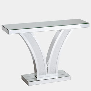 English Elm Hall Console Table Faux Marble Top Gold Geometric Base Modern Entryway Accent T3971P456307