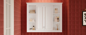English Elm 36'' Wall Mounted Bathroom Cabinet White Wood Soft Close Double Door Storage N710P358584K
