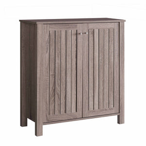 English Elm Shoe Storage Cabinet with Vented Slatted Doors Four Shelves Holds 20 Pairs B056P416992