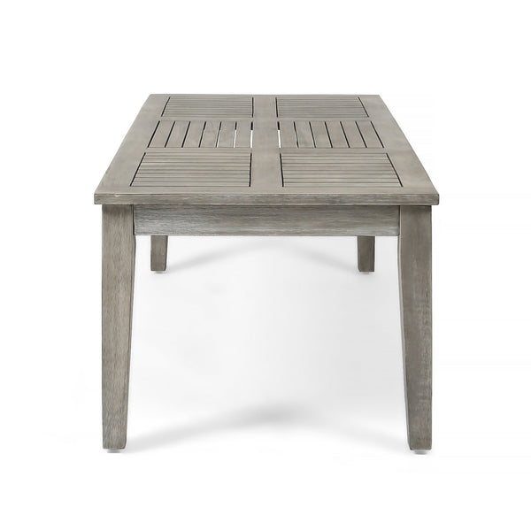 English Elm Christopher Knight Home® - HAMPTON Acacia Wood Coffee Table with Slat Top, Weather-Resistant Durable Hardwood, 44.9" L Grey 60399.00LGRY