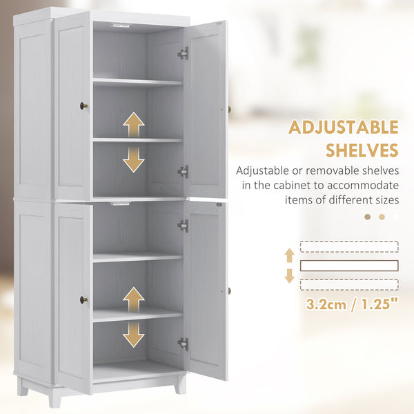 English Elm Homcom 72.5" Tall Kitchen Pantry Cabinet With Soft-Close Doors, Adjustable Shelves & Stylish Design W2225P217114