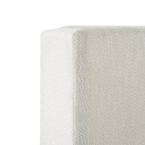 English Elm King Upholstered Bed Frame with Tall Bouclé Headboard, Solid Wood Feet, 12-Slat Support, 1000lb Capacity White 81.3 L x 31.5 W x 8.27 H W1716P335678