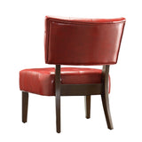 Homelegance By Top-Line Langdon Faux Leather Armless Accent Chair Red Faux Leather