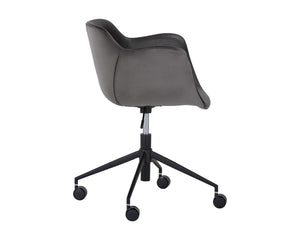Sunpan Owen Office Chair - Modern Urban Design in Town Grey Faux Leather with Easy Mobility Castors