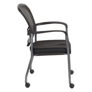 OSP Home Furnishings Titanium Pro-line Stackable Visitors Chair with Lumbar Support for Reception Spaces 84540-30