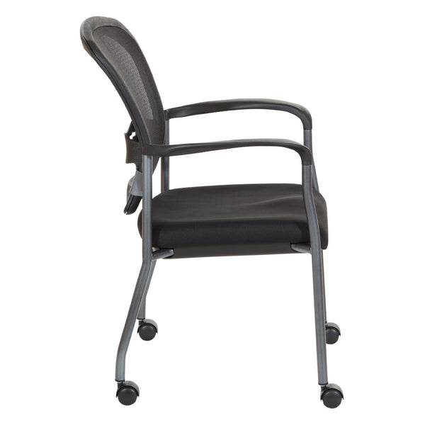 OSP Home Furnishings Titanium Pro-line Stackable Visitors Chair with Lumbar Support for Reception Spaces 84540-30