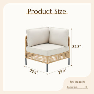 English Elm Outdoor Wicker Swivel Glider Chair Set Patio Rocker with Plush T Back Cushions T3773P419996