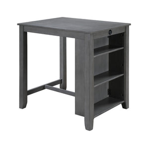 English Elm Ham Counter Height Dining Table with Usb Charging Open Shelf for Kitchen Nooks Gray B056P416890