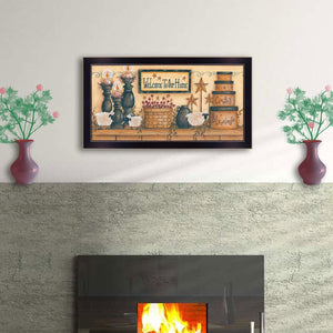 English Elm "welcome to Our Home" Framed Typography Print Black Wood Wall Art Ready to Hang B06786302