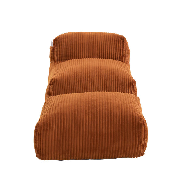 English Elm Big Corduroy Lounger Bean Bag with Ottoman Memory Foam Fill for Living Room Orange W395P435350