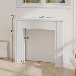 English Elm 1pcs Freestanding Electric Fireplace Mantel Surround White Mdf Fir Wood Living Room T3971P401045