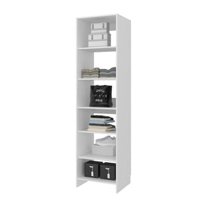 English Elm Cabot Six Shelf Tall Wardrobe Closet White Melamine Vertical Bedroom Storage B097S00243