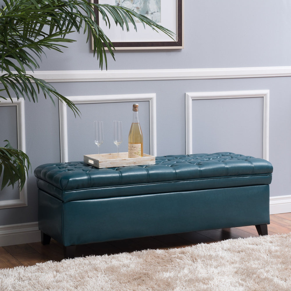 English Elm Juliana Rectangular Storage Ottoman Upholstered Lift Top for Living Room Seating 57741.00TEL