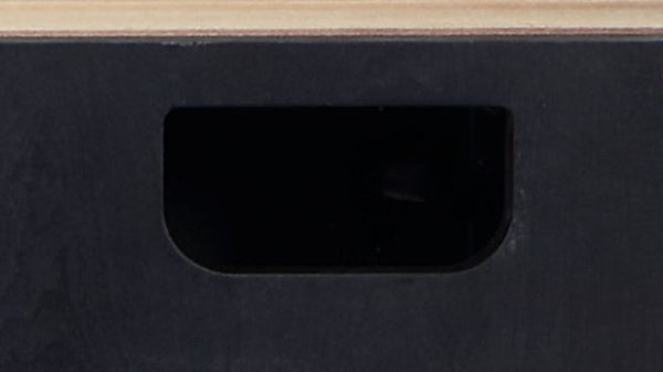 English Elm Geranio Metallic Silver & Walnut Console Cabinet with Geometric Pattern, Touch-Open Doors, 70lb Top B2726P285784