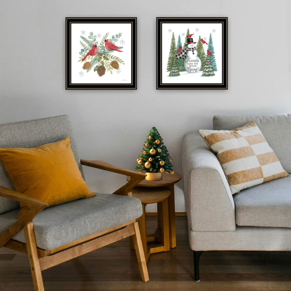 English Elm Trendy Decor 4u Festive Framed Wall Art Set Deb Strain Holiday Prints for Home B067P256634
