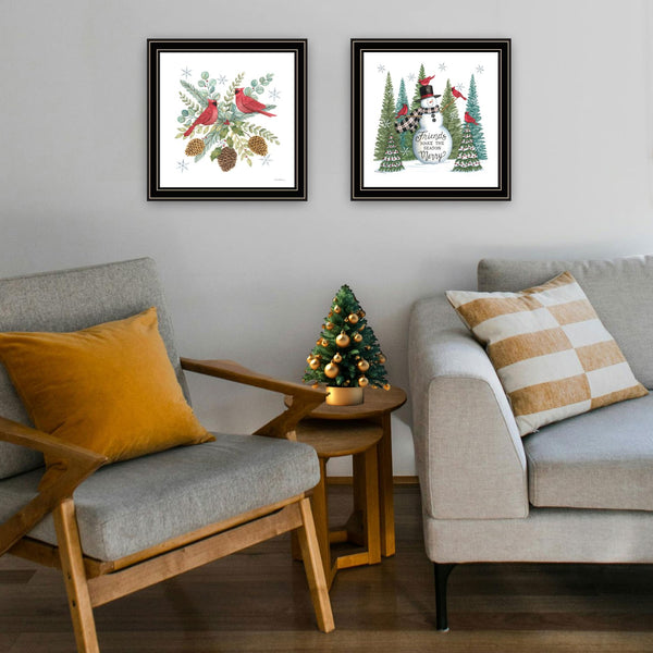 English Elm Trendy Decor 4u Festive Framed Wall Art Set Deb Strain Holiday Prints for Home B067P256634
