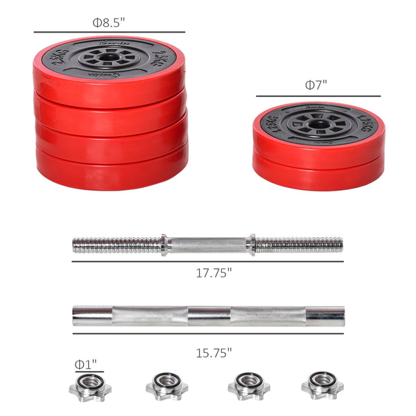English Elm Soozier 66 Lb Convertible Dumbbell Barbell Set Chrome Grip Home Gym Training W2225P217797