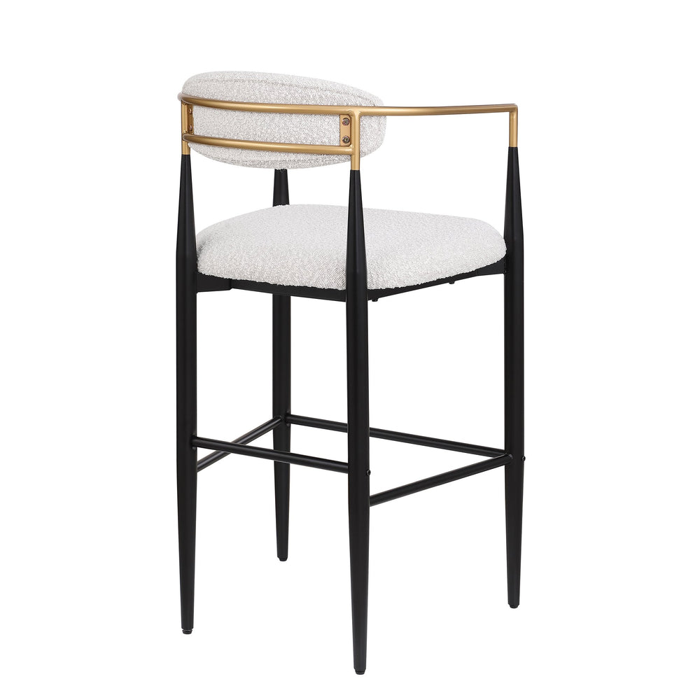 English Elm Christopher Knight Home® - Barstools Set Of 2 - Modern Upholstered Kitchen Stools With Supportive Backs & Iron Legs, Beige N779P248198M