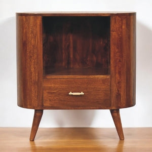English Elm Solid Mango Wood Cabinet With Gold T-Bar Handle - Nordic Design, Versatile Storage & Chic Style B182P249380-GIGA
