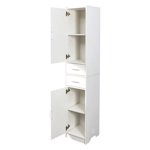 English Elm 70.87" Tall Bathroom Cabinet with 2 Doors & Drawers, Slim Vertical Storage w/ Adjustable Shelves for Home W331P365119