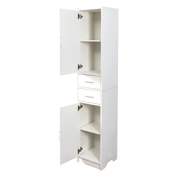 English Elm 70.87" Tall Bathroom Cabinet with 2 Doors & Drawers, Slim Vertical Storage w/ Adjustable Shelves for Home W331P365119