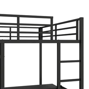 English Elm Full Xl Over Twin Metal Bunk Bed With Foldable Desk, Led Closet & Noise Reduction - Space Saver! W1580S00113
