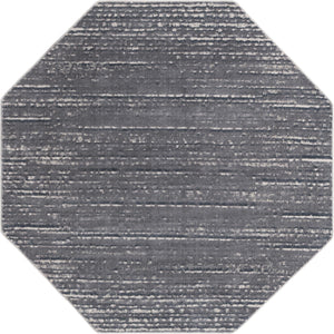 Unique Loom Oasis Calm Machine Made Abstract Rug Gray, Ivory 6' 1" x 6' 1"