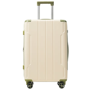 English Elm Luggage Set 3 Piece Abs Hard Shell Expandable Suitcase with Tsa Lock Spinner Wheels White+Green N730P296765I