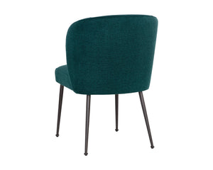 Sunpan Ivana Dining Chair - Stylish Modern Design with Smooth Curves and Elegant Gunmetal Stainless Steel Legs Soho Teal