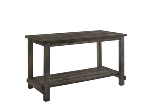 English Elm Weathered Grey Counter Height Table With Rustic Charm & Convenient Bottom Shelf For Dining Spaces B062P209314-GIGA