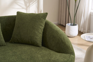 English Elm Ly-049s Curved Chenille Loveseat with Boneless Frame for Modern Living Spaces Green W2231P402441
