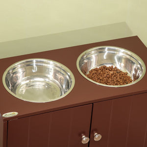 English Elm Pawhut Large Elevated Dog Bowls With Spacious Storage Cabinet For Organized Pet Feeding Station W2225P249933-GIGA