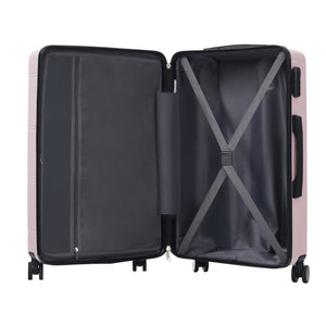 English Elm 6 Piece Hardshell Abs Travel Set with Spinner Wheels Combination Lock and Toiletry Bag Pink N732P391465H