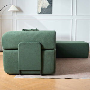 English Elm 106" Modular Sectional Sofa with Deep Seat Velvet Upholstery, Boneless L Shaped Chaise, 5 Pillows, No Assembly Required Green W3163S00044