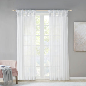English Elm Twist Tab Voile Sheer Window Panels - Elegant Light-Diffusing Drapes For Privacy & Style, 84” Long B03598188-GIGA