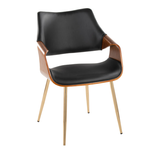 English Elm Chair Set of 2 White Faux Leather Seats with Angular Black Metal Legs Modern Dining B202P471309
