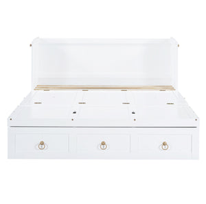 English Elm Queen Murphy Wall Bed with Pull Out Storage Drawer and Built in Usb Charging White LP000428AAK