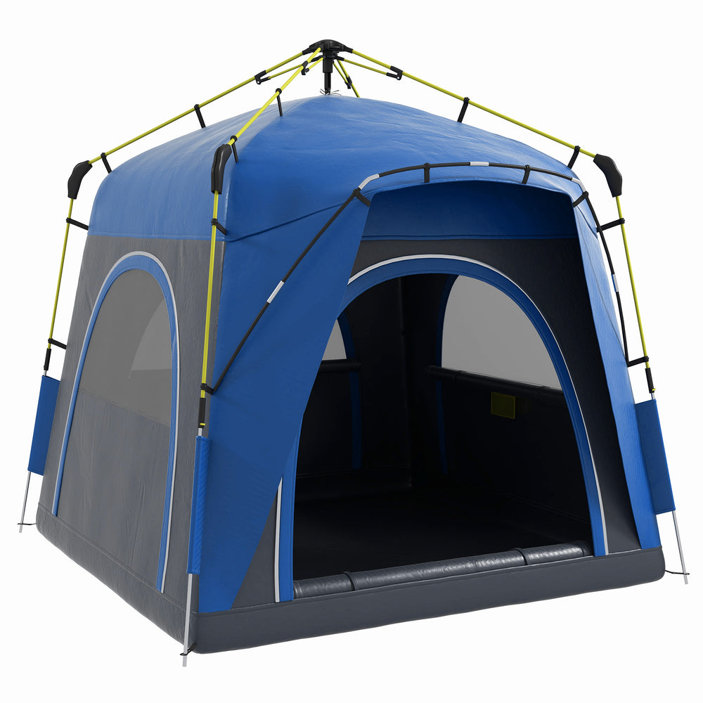 English Elm Outsunny 4 Person Hydraulic Pop up Camping Tent with Ventilated Windows Carry Bag W2225P229407