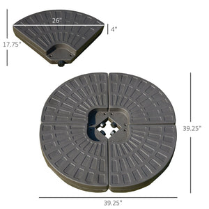 English Elm Outsunny 4-Piece Heavy-Duty Cantilever Umbrella Base, Adjustable Weight With Easy-Fill Design & Handles W2225P217597-GIGA