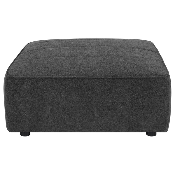 English Elm Ortega Boucle Square Ottoman Textured Charcoal Upholstery for Living Room Seating B062P451788