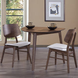 English Elm Marcelina White and Brown Dining Chairs With Curved Seat Backs, Slender Framing and Tapered Legs (Set Of 2)