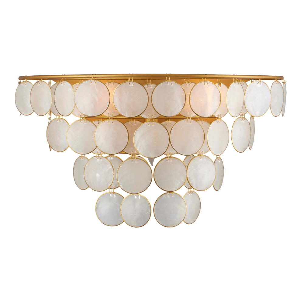 Bon Vivant Wall Sconce - Elegant Mid-Century Modern Design with Capiz Shells & Gold Finish Glamour