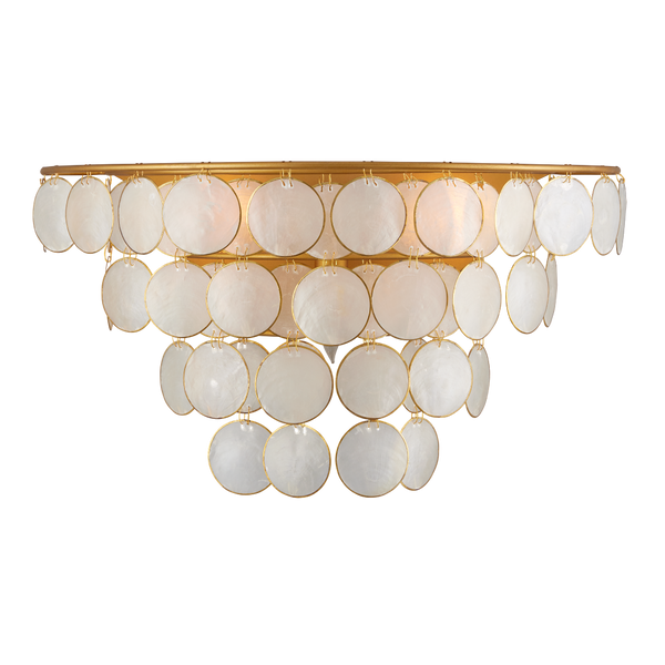 Bon Vivant Wall Sconce - Elegant Mid-Century Modern Design with Capiz Shells & Gold Finish Glamour