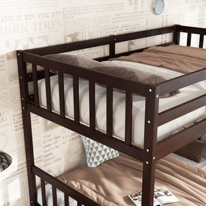 English Elm Twin Over Rubberwood Bunk Bed Convertible with Storage Drawers and Safety Rails W504S00298
