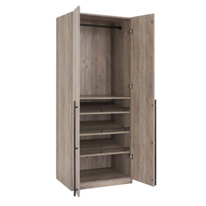 English Elm Lee 32" Rustic Gray Wardrobe Closet – Stylish, Space-Saving Storage With Soft-Close Hinges & Easy Assembly B365S00134